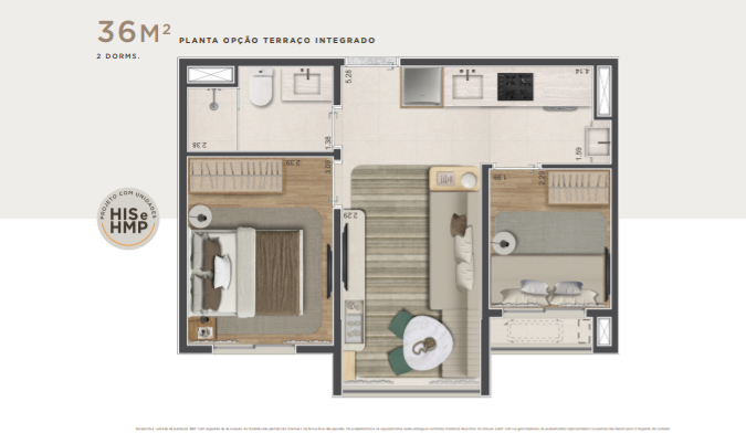 Planta 36m²